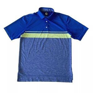 FootJoy FJ Golf Polo Shirt Mens L Blue Short Sleeve